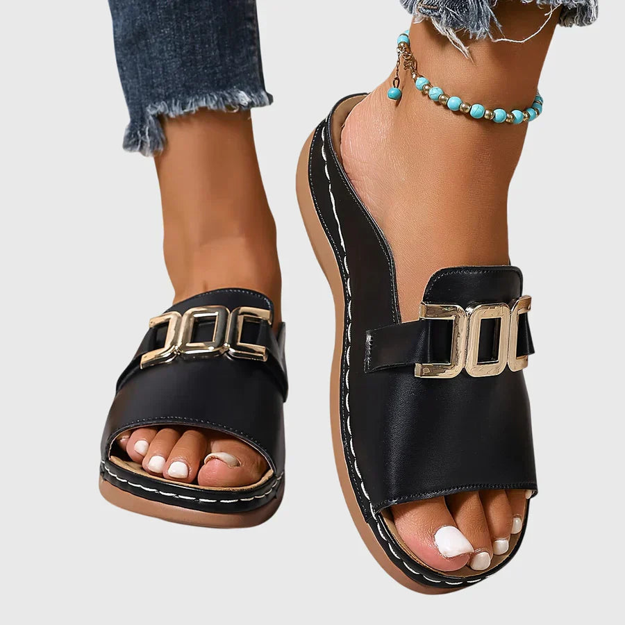 Sandales confortables à boucles